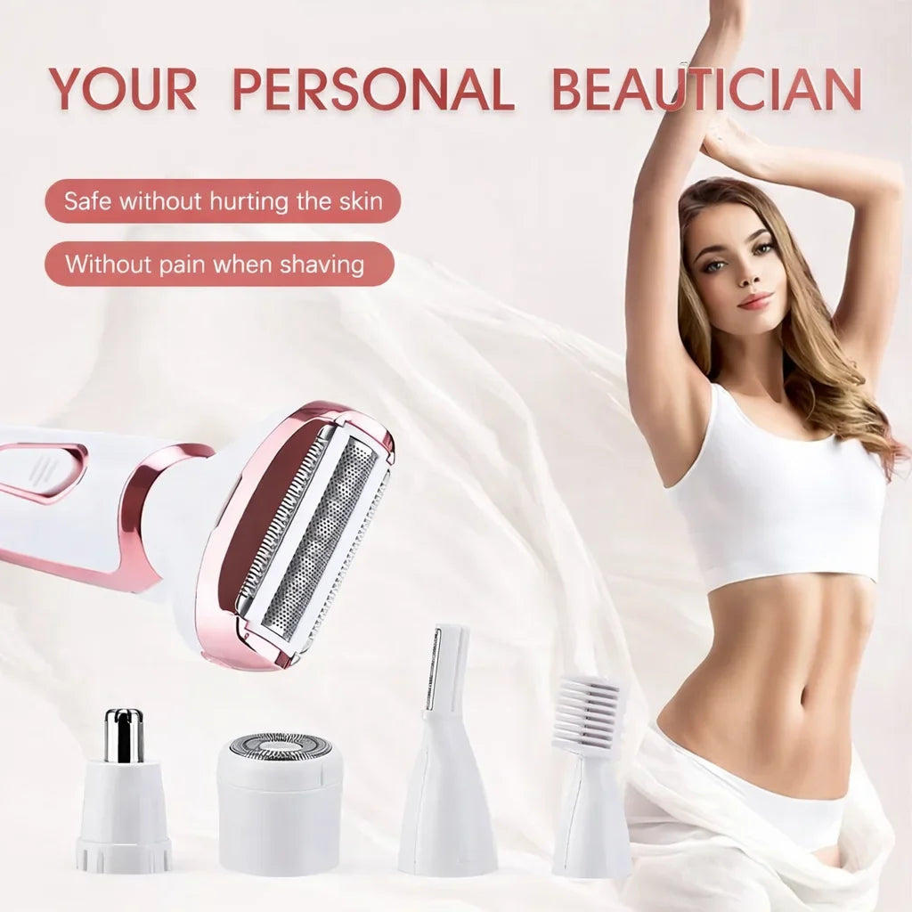 Kit de îngrijire 4 în 1 AT Performance, lady shaver și trimmer, încărcare USB, autonomie 30 min