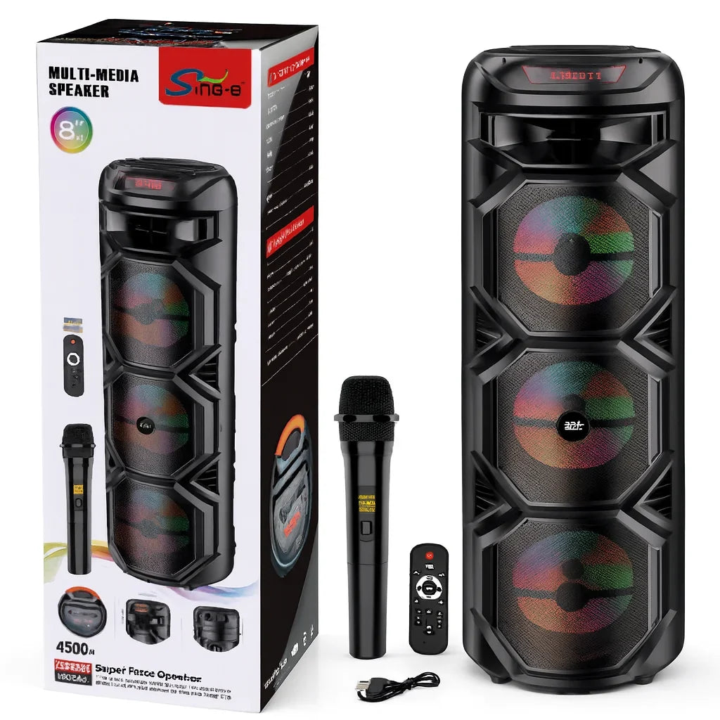 Boxă portabilă party AT Performance ZQS8301, 3x8 inch, 60 W, Bluetooth 5.0, baterie 4500 mAh