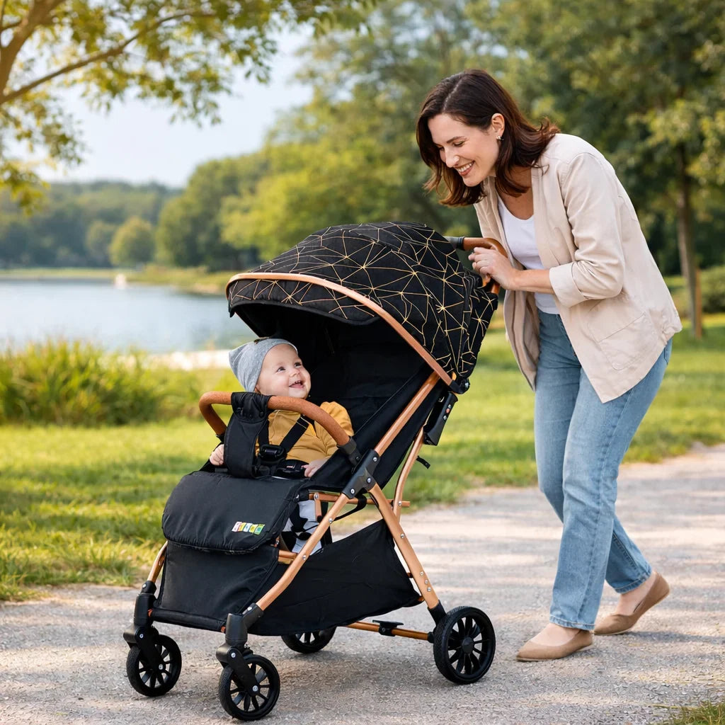 Cărucior pentru copii KIDOO 6607, 0-36 luni, max. 22 kg, pliere cu o mână, centură 5 puncte
