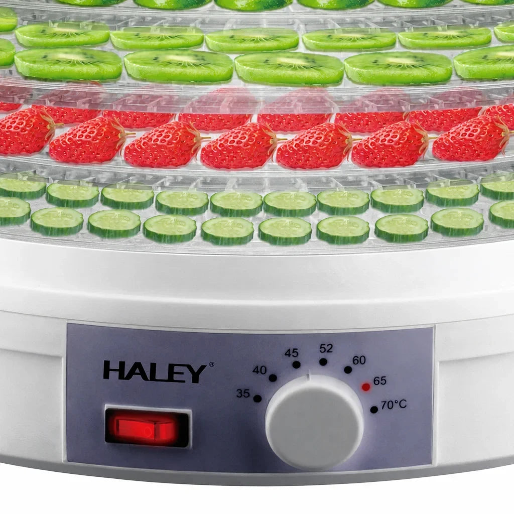 Deshidrator de fructe și legume HALEY HY-980I, 350 W, 5 tăvi, termostat 35-70°C