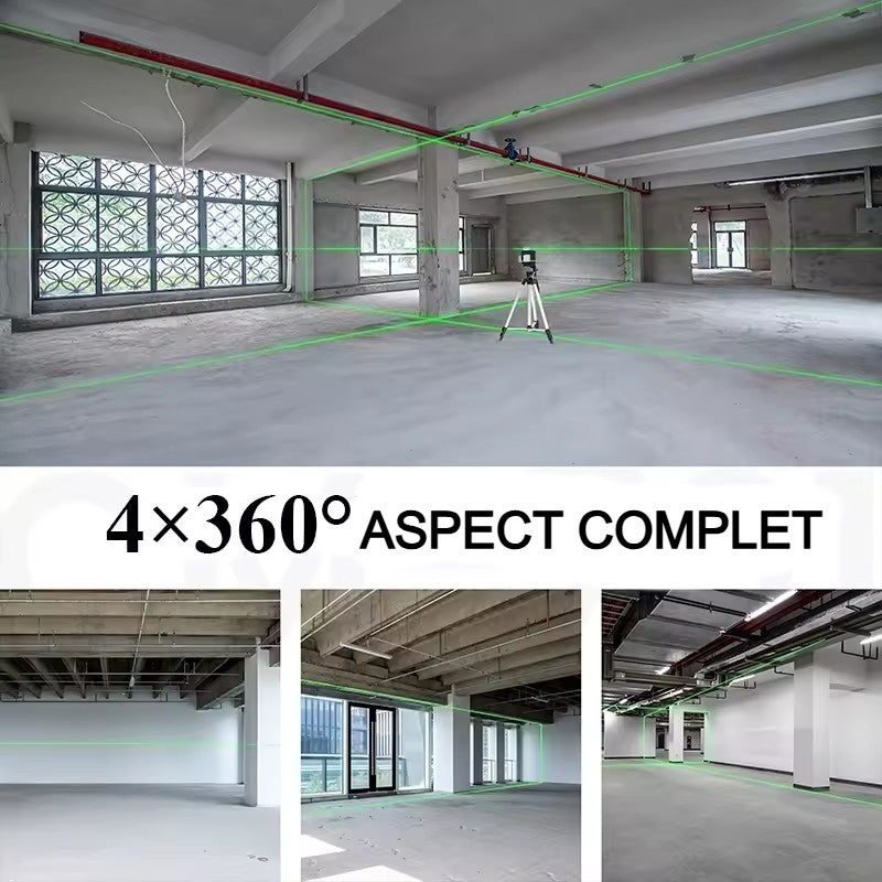 Nivelă laser 4D AT Performance, 16 linii 360°, laser verde, rază 30 m, IP54, 2 acumulatori
