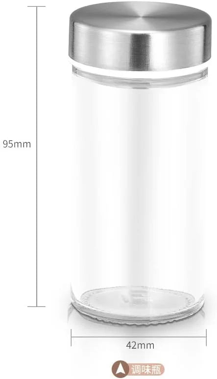 Set 16 recipiente condimente din sticla, cu suport din MDF, 29 x 28 x 12 cm.