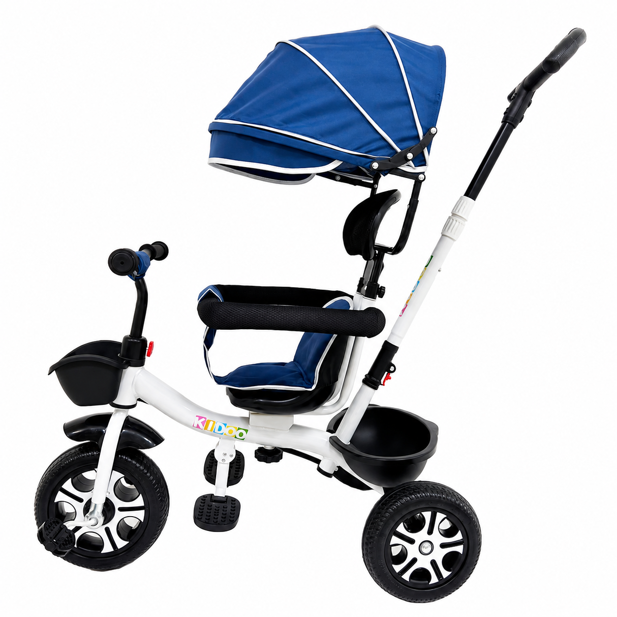 Tricicletă evolutivă KIDOO KD-X06, scaun rotativ 360°, copertină cu protecție UV, roți cauciuc, 9 luni-6 ani