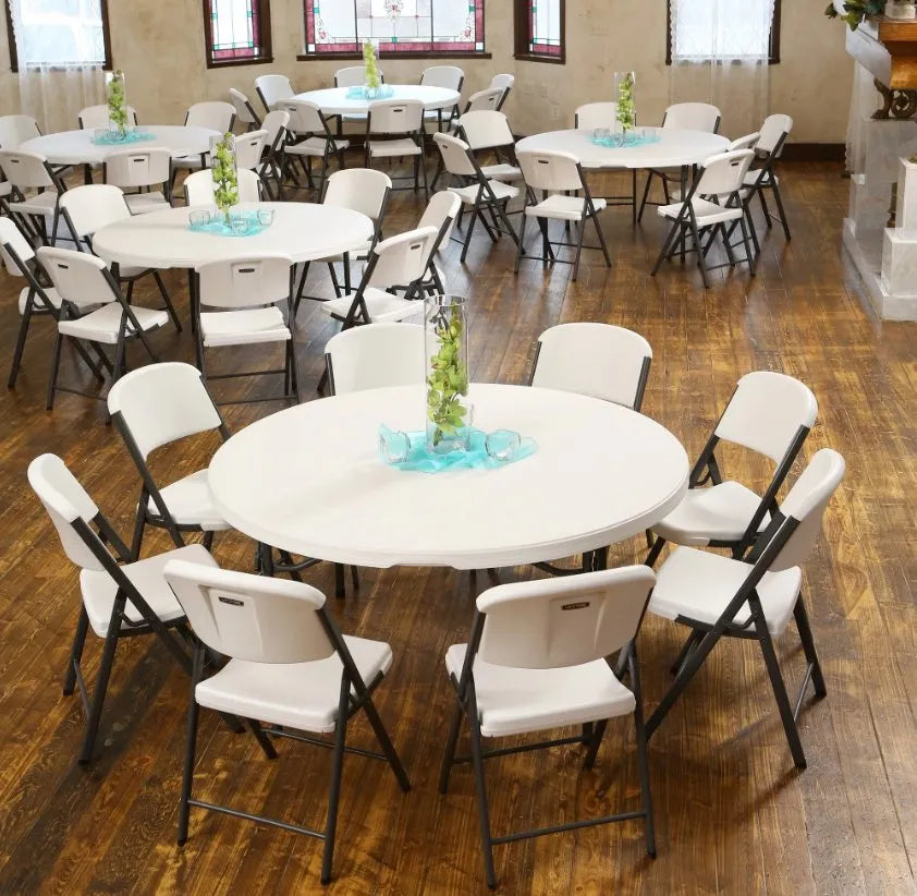 Masă Rotundă Pliabilă 155 cm AT PERFORMANCE® – Ideală pentru Nunți, Botezuri, Petreceri, Camping, Grătar și Evenimente