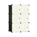 Dulap modular pentru copii AT Performance, 6 rafturi, 110x74x37 cm, plastic dur, crem cu laterale negre