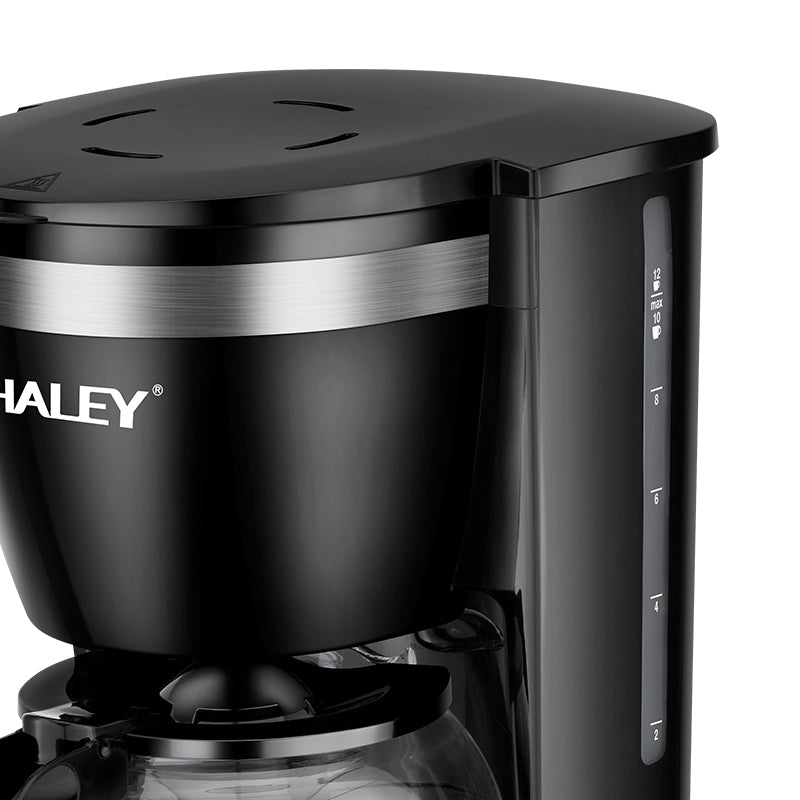 Cafetieră HALEY HY-2808, 800 W, 1.25 L, 12 cești, indicator nivel apă, sistem de siguranță