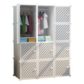 Dulap modular pentru copii AT Performance, 12 rafturi, 110x37x147 cm, plastic durabil, alb cu negru