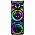Boxă karaoke portabilă AT Performance KOLAV-F5514, 2250 W PMPO, 2 x 15 inch, Bluetooth, TWS, RGB LED, negru