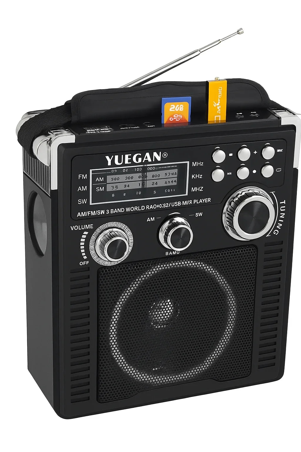 Radio portabil AT Performance, 3 benzi AM/FM/SW, MP3 USB, card SD, AUX in, lanternă