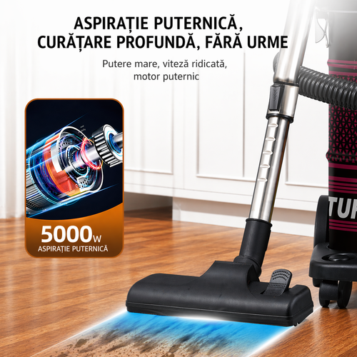Aspirator profesional HALEY HY-9924 AB, 5000 W, 28 L, cuvă inox, funcție suflare