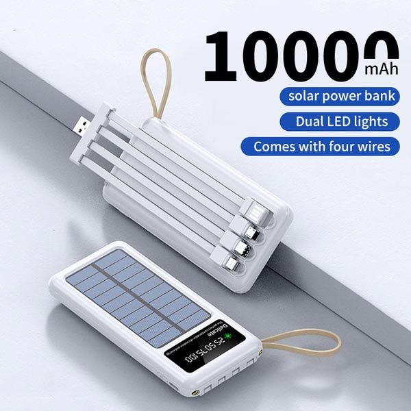 Baterie externă solară KLGO KP-97, 1000 mAh, încărcare rapidă, afișaj LED, intrare Type-C și Micro-USB