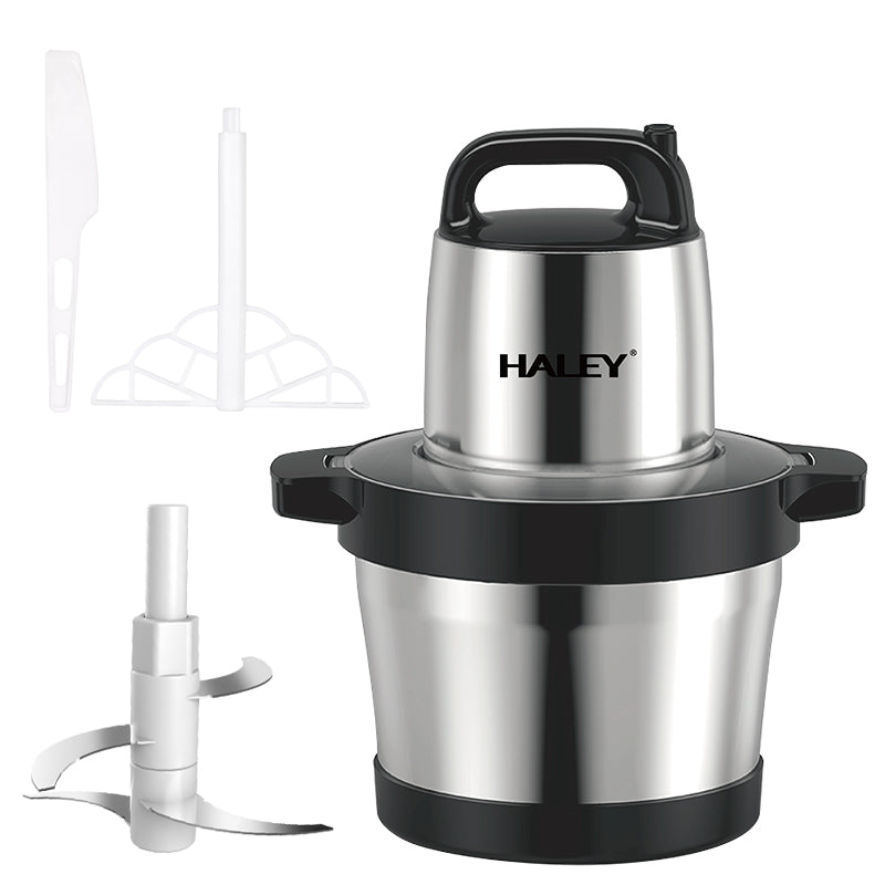 Tocător electric HALEY, 1200 W, recipient inox 6 L, 4 lame din oțel inoxidabil, 2 viteze