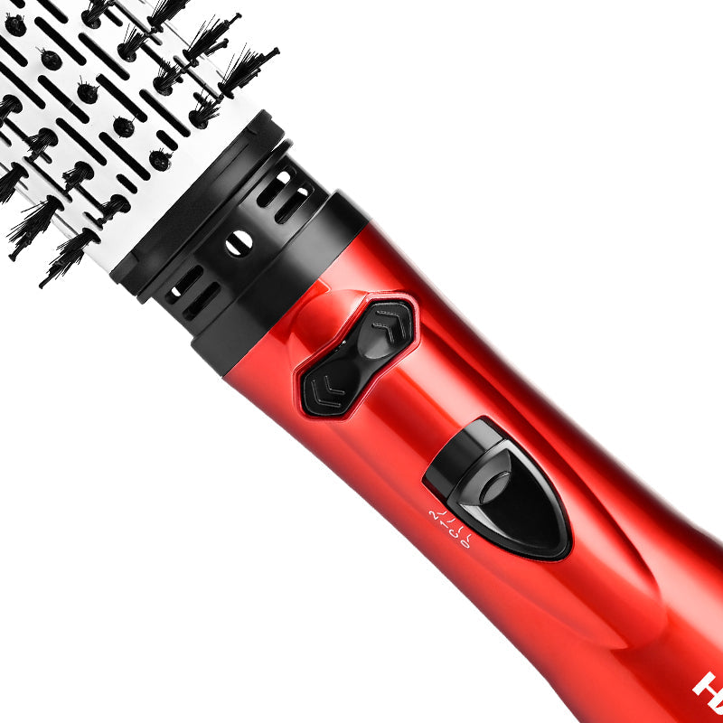 Perie rotativă HALEY, 1200 W, 2 viteze de rotație, 3 trepte de temperatură, înveliș ceramic, roșu cu negru
