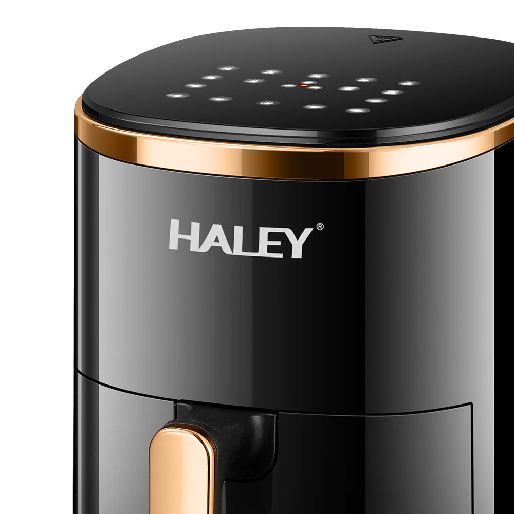 Friteuză cu aer cald HALEY, 6 L, 2000 W, touchscreen, programe automate, negru-auriu