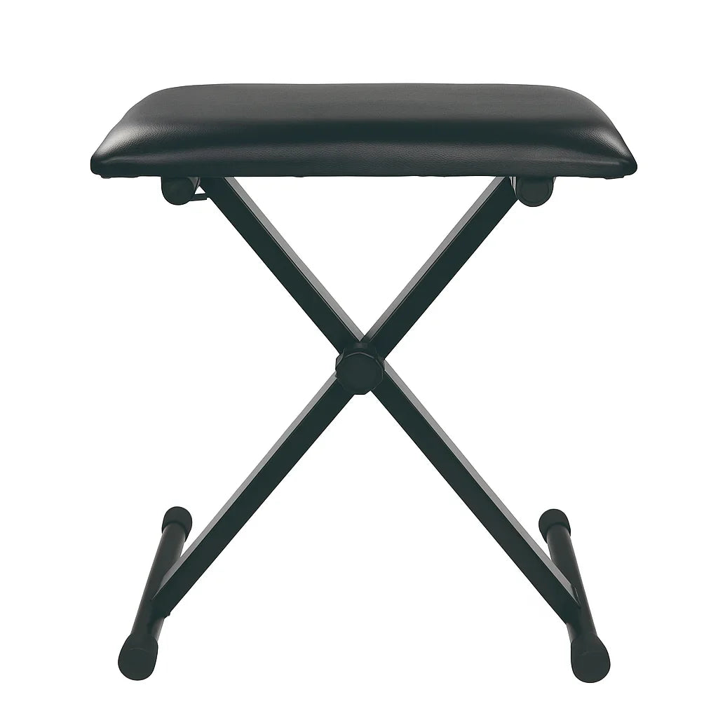 Scaun pentru orgă și pian Tusy Store, înălțime reglabilă 52/55/57 cm, șezut piele sintetică, pliabil, negru