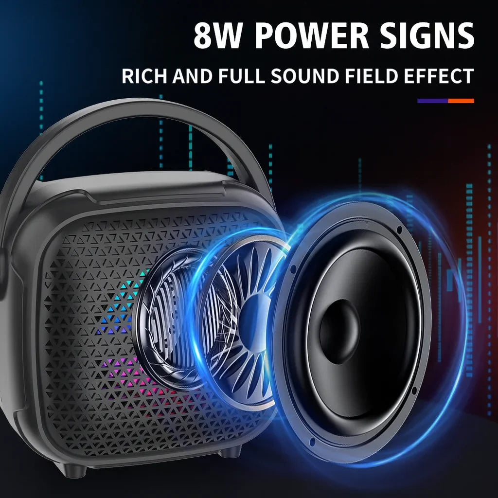 Boxă portabilă mini AT Performance ZQS-W3101, 8 W, difuzor 3 inch, baterie 1200 mAh, LED RGB