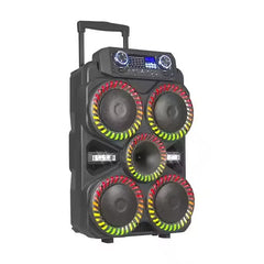 Boxă Portabilă Kolav 8" cu Bluetooth, TWS, USB, TF, FM, Woofer cu Lumină, Trolley, Microfon Wireless și Baterie 4000mAh – Ideală pentru Karaoke și Petreceri