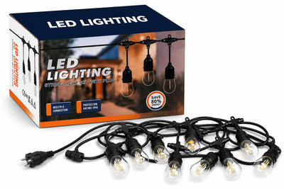 Ghirlandă luminoasă LED de exterior AT Performance, 10 m, 10 becuri Edison, IP65, alb cald