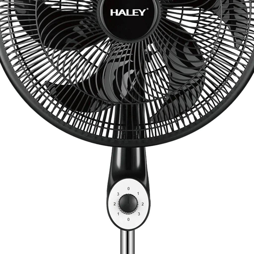 Ventilator cu picior HALEY HY-6016, 18 inch, 6 pale, 3 viteze, înălțime reglabilă, negru