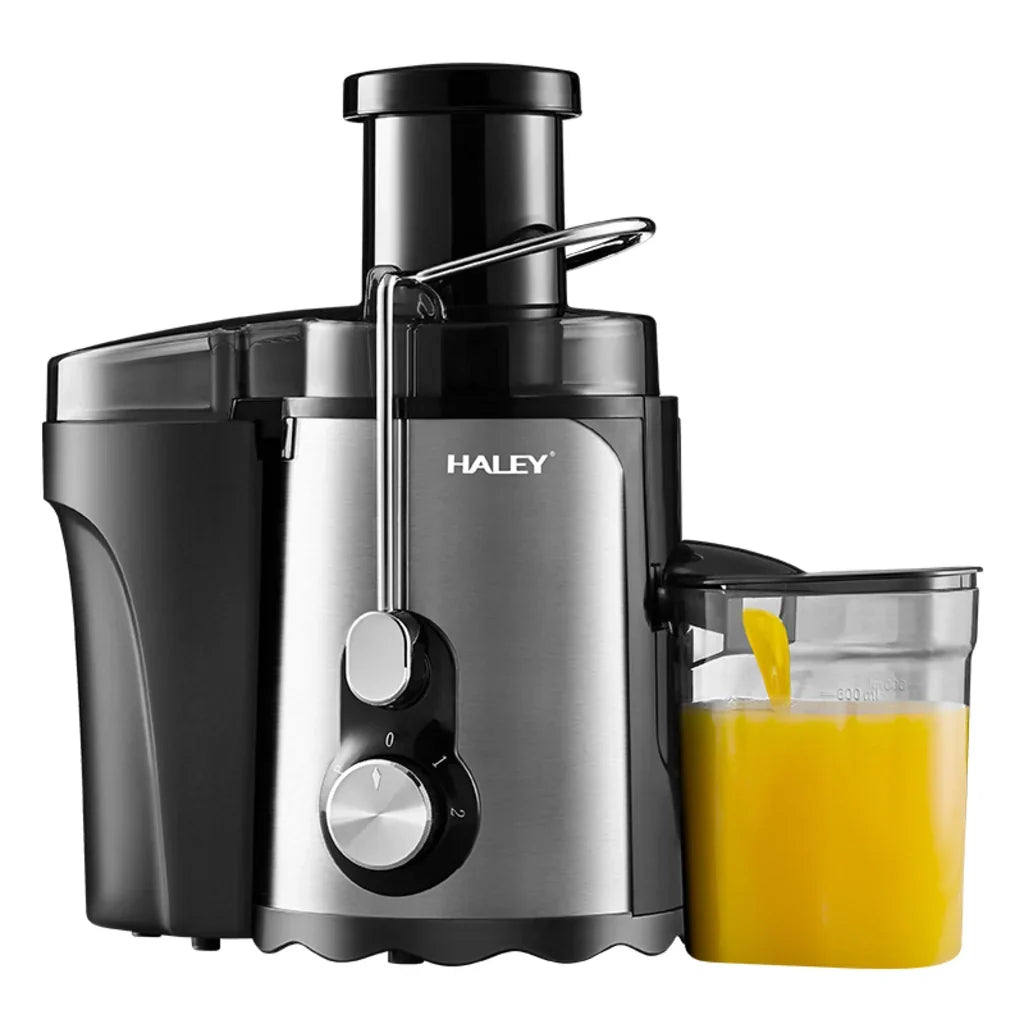 Storcător de fructe și legume HALEY HY-2901, 1000 W, 3 viteze cu Pulse, tub 70 mm, argintiu/negru