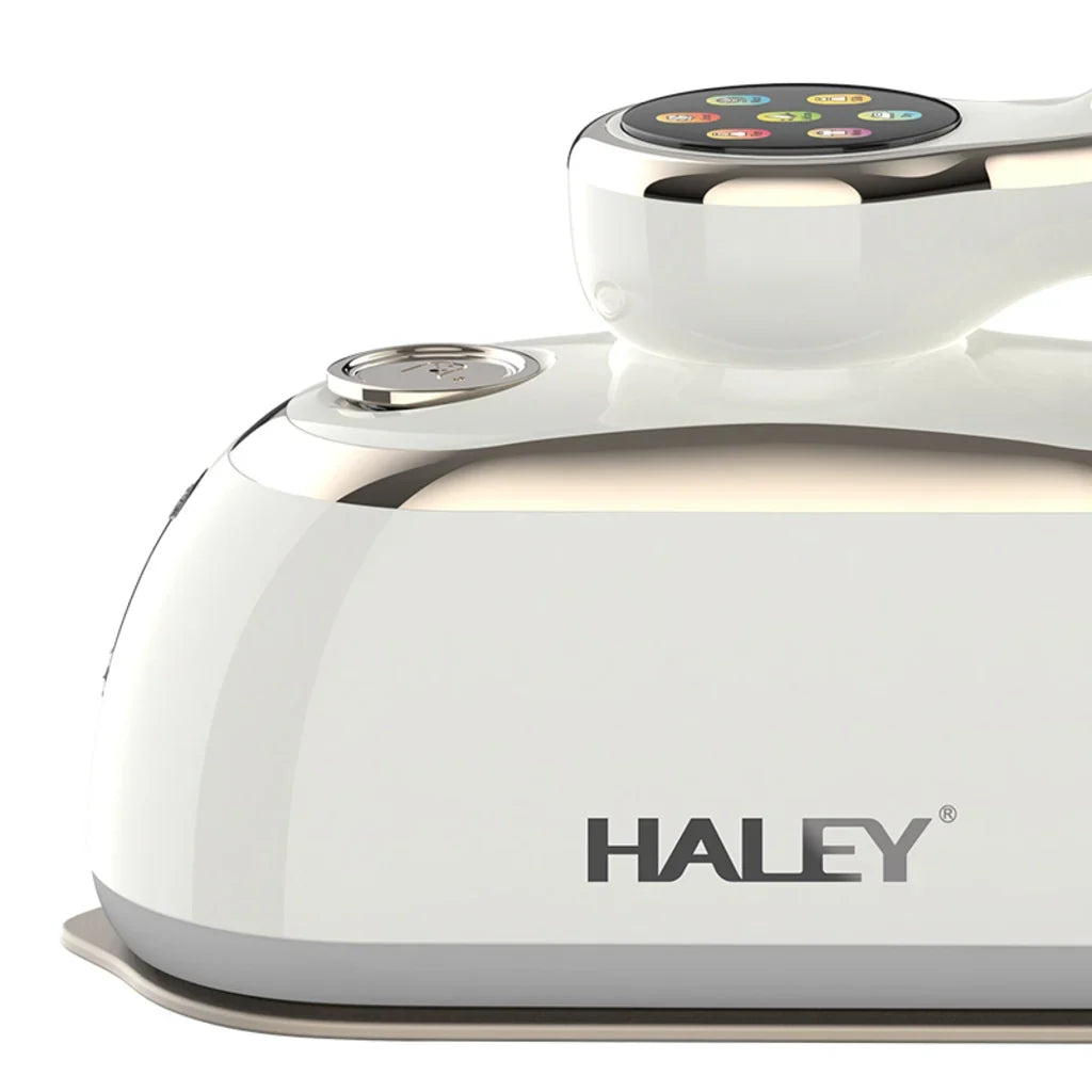 Steamer vertical cu abur HALEY HY-2004, 2000 W, rezervor 150 ml, talpă inox, portabil, alb