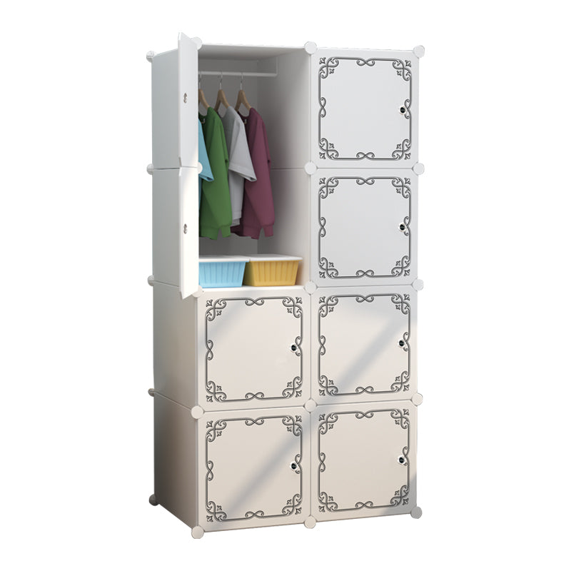 Dulap modular pentru copii, AT PERFORMANCE®, 8 rafturi, durabil, 76X37X147 cm, , alb model