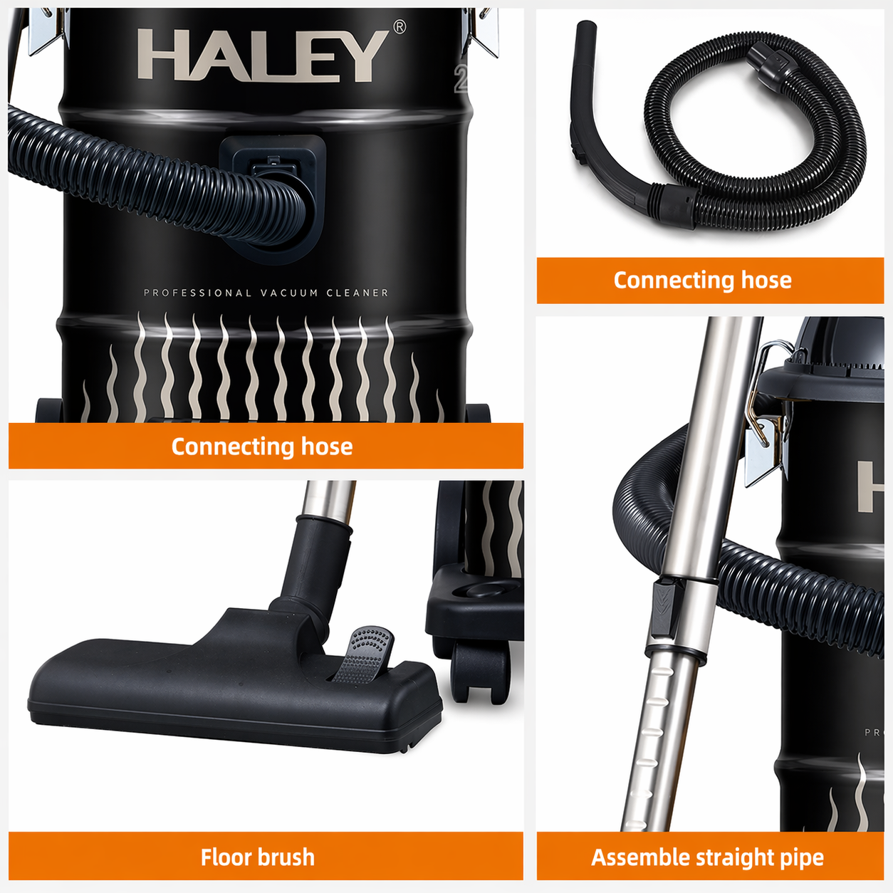 Aspirator profesional HALEY HY-9925 CD, 5000 W, rezervor 28 L, funcție suflare, 220-240 V