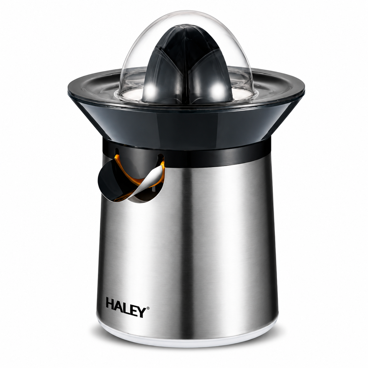 Storcător de citrice electric HALEY HY-2958, 300 W, recipient 300 ml, finisaj inox, negru