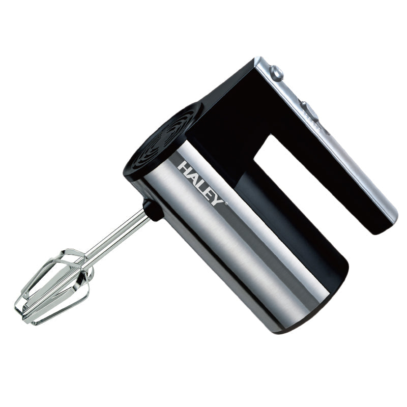 Mixer de mână HALEY, 500 W, 5 trepte de viteză, carcasă inox, 4 tije, teluri și cârlige de frământat