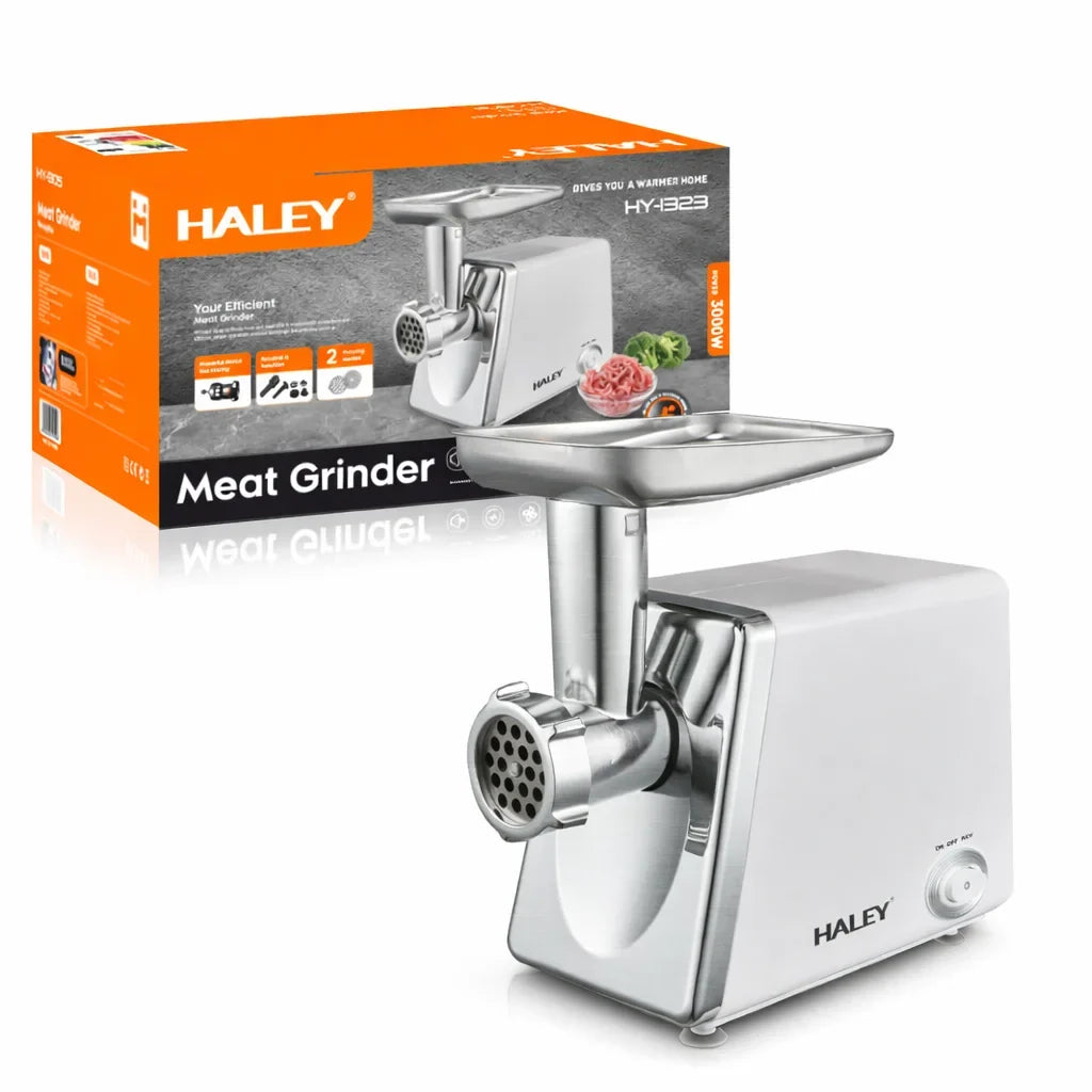 Mașină de tocat carne HALEY HY-1323, 3000 W, funcție revers, 2 viteze, oțel inoxidabil