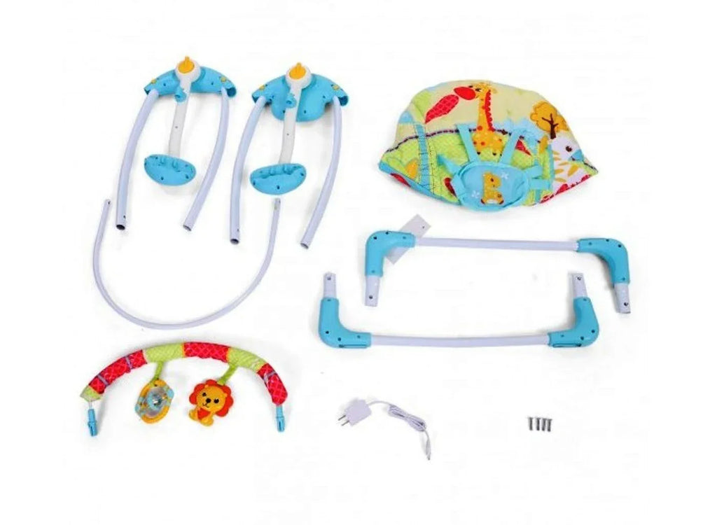 Balansoar electric portabil bebeluși Mastela 6511, 7 melodii, 5 viteze, 3-11 kg, alimentare USB, gri-bej