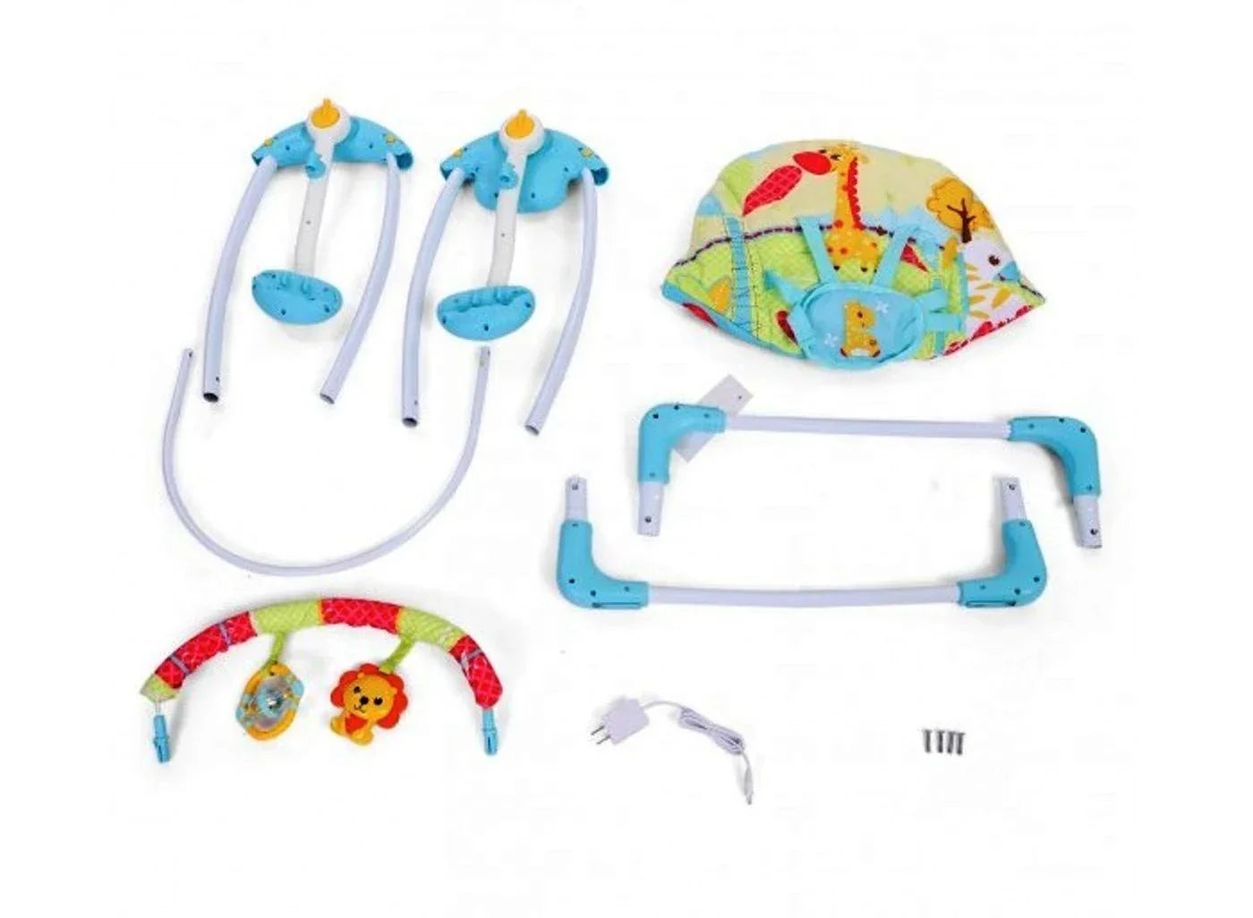 Balansoar electric portabil bebeluși Mastela 6511, 7 melodii, 5 viteze, 3-11 kg, alimentare USB, gri-bej