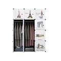 Dulap modular pentru copii AT Performance, 12 compartimente, 110x37x147 cm, model monumente, negru cu alb