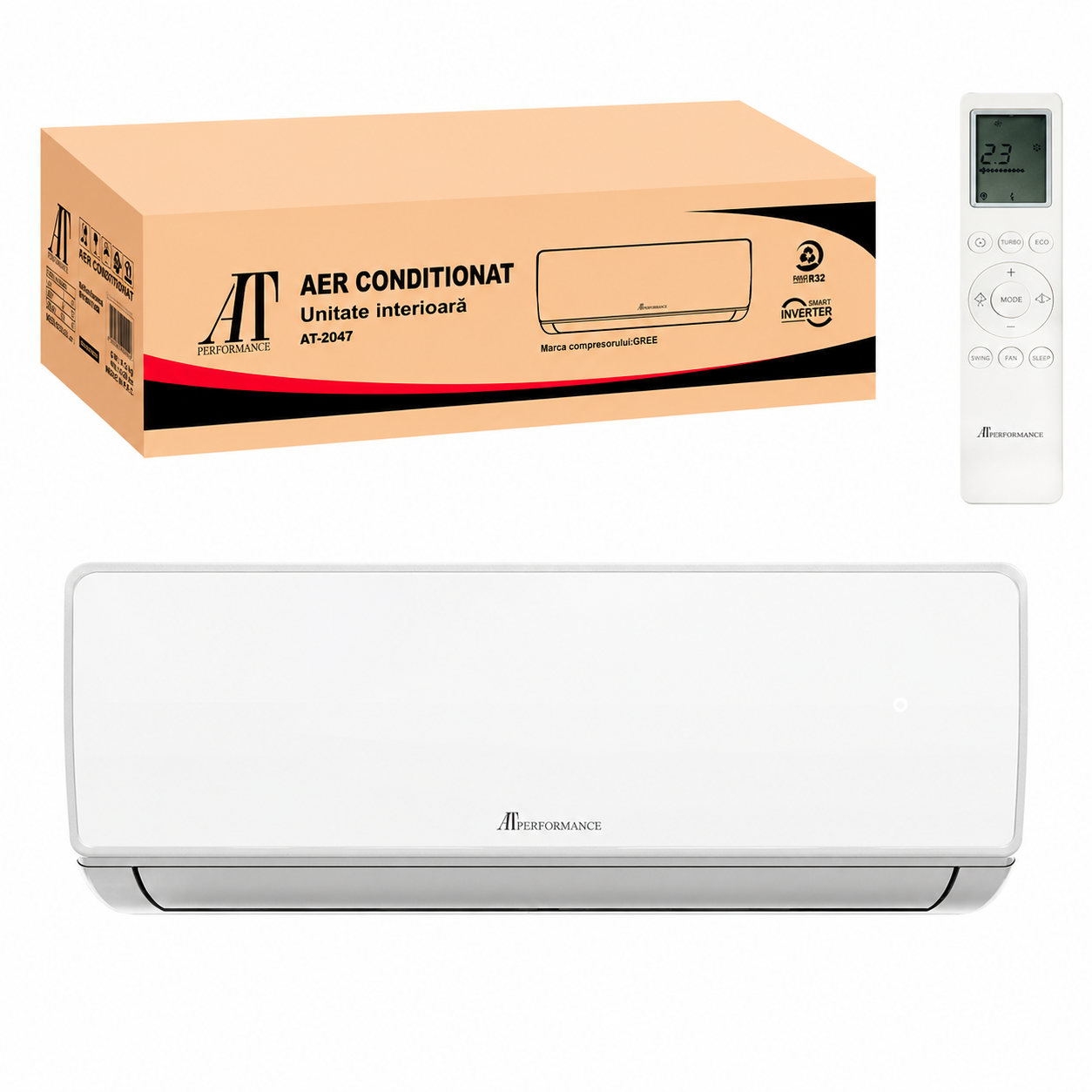 Aer condiționat inverter AT Performance, 12000 BTU, R32, răcire și încălzire, kit instalare inclus
