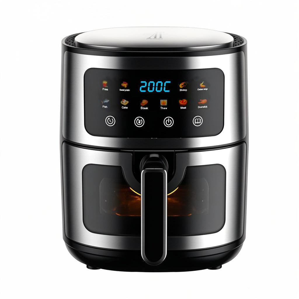 Friteuză cu aer cald AT Performance, 8 L, 2800 W, 10 programe, panou tactil, interior antiaderent