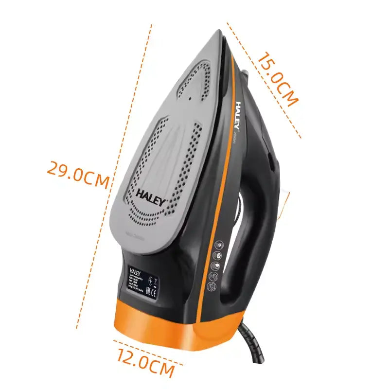 Fier de călcat cu abur HALEY HY-2053, 2600 W, talpă ceramică, rezervor 350 ml, abur vertical, negru