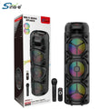 Boxă karaoke portabilă Sing-E ZQS8308, 3x8 inch, 400 W PMPO, baterie 6000 mAh, microfon wireless
