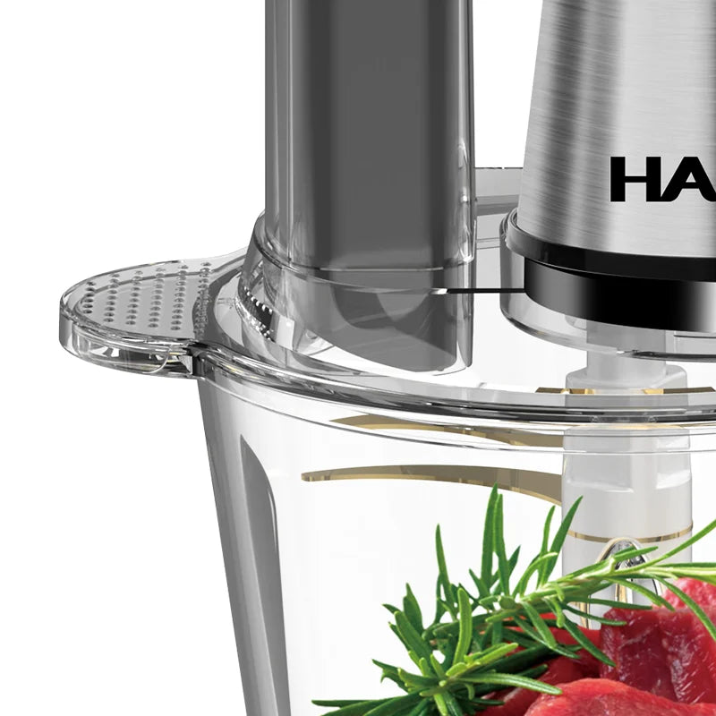 Tocător electric de alimente HALEY HY-1243, 1200 W, bol 3,5 L, 6 funcții, lamă inox cu 6 muchii