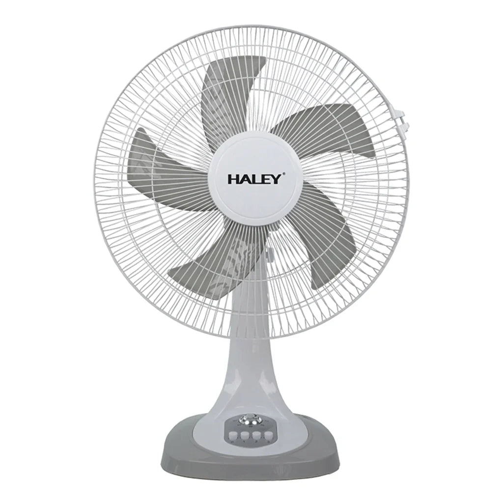Ventilator de masă HALEY HY-6018, 16 inch, 5 pale, 3 viteze, oscilație orizontală, alb
