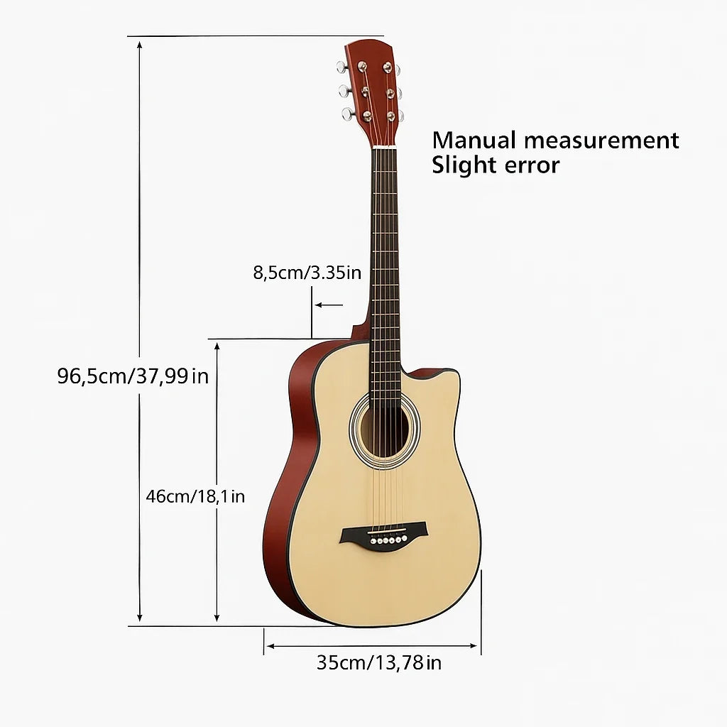 Chitară acustică AT Performance 4/4, lemn de tei, corzi din nailon, 20 taste, lungime 95 cm, finisaj lucios