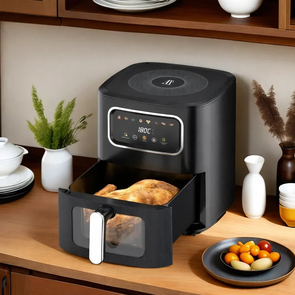 Friteuză cu aer cald AT Performance AT-M60, 10 L, 2800 W, control digital, negru