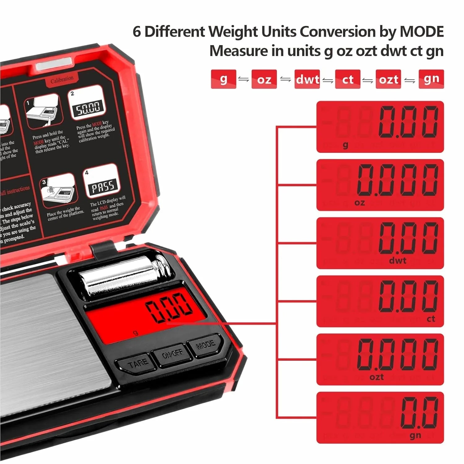 Cantar digital de precizie, Fuzion TU-X, 200g / 0.01g, 6 unitati, de bijuterii