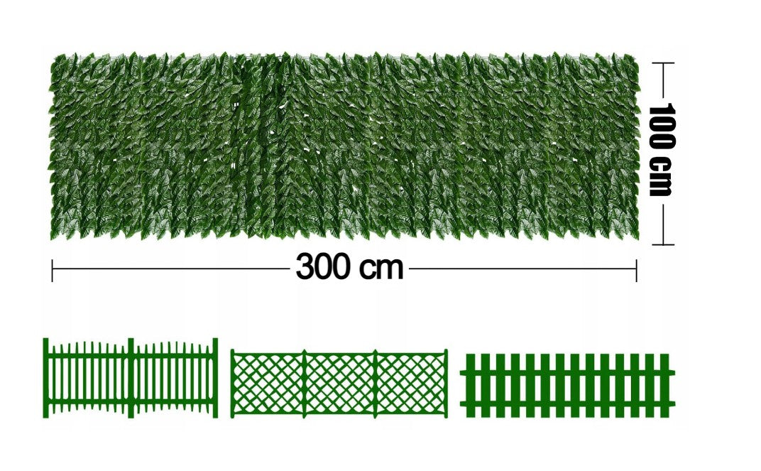 Gard viu artificial AT Performance, rolă 300x100 cm, frunze din PP, verde