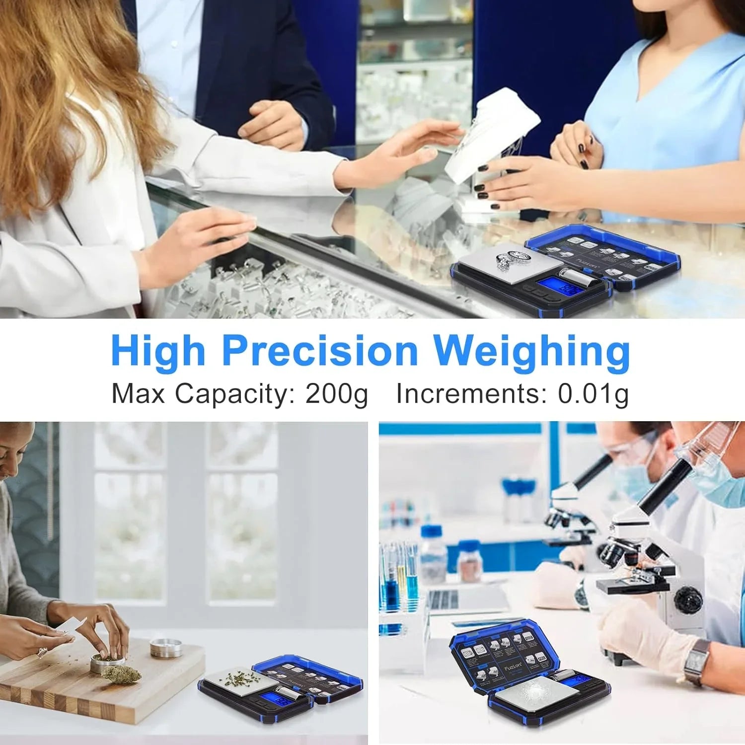 Cantar digital de precizie, Fuzion TU-X, 200g / 0.01g, 6 unitati, de bijuterii