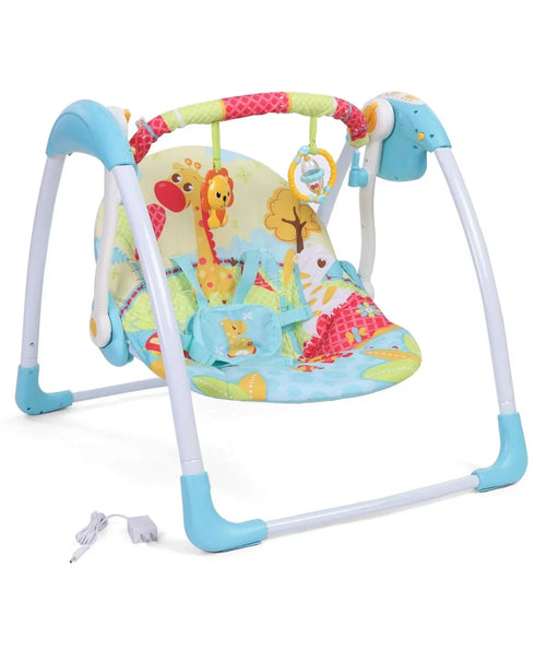 Balansoar electric portabil bebeluși Mastela 6511, 7 melodii, 5 viteze, 3-11 kg, alimentare USB, gri-bej