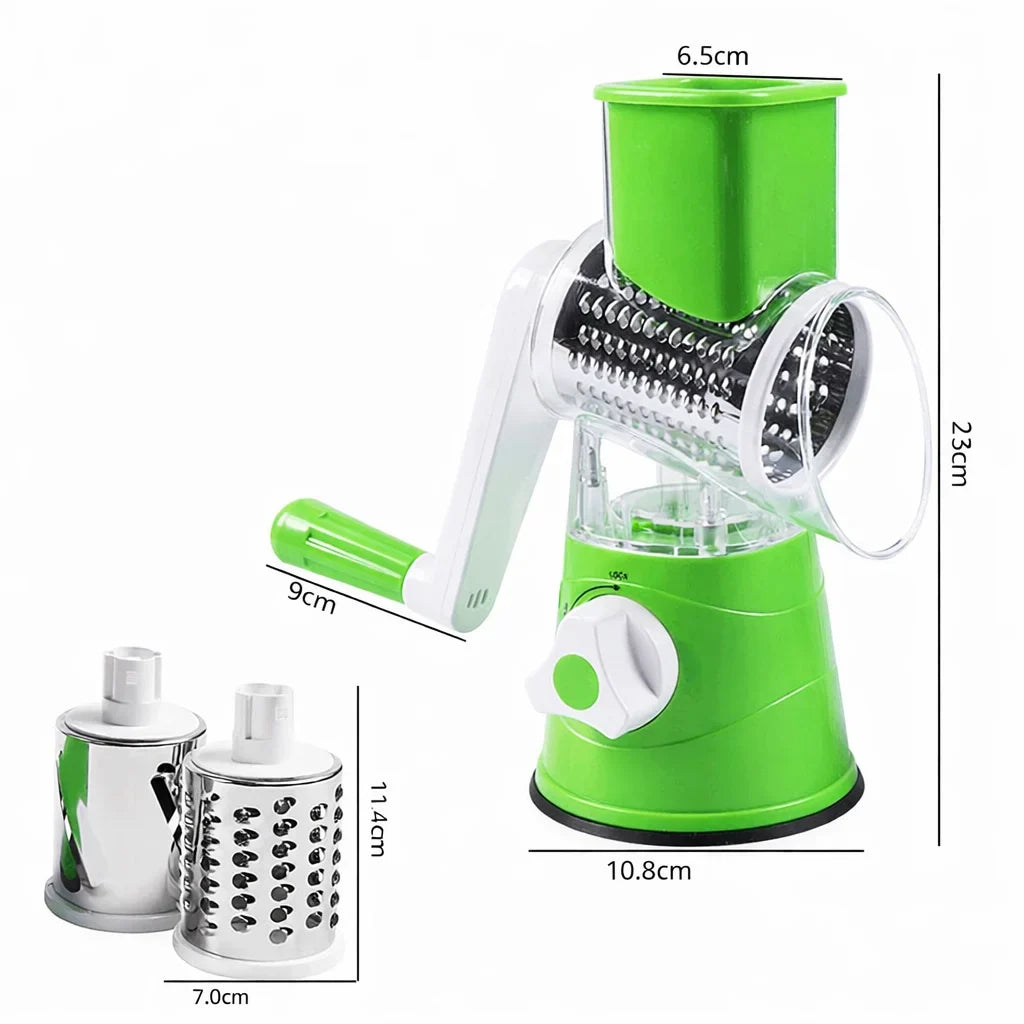 Răzătoare manuală AT Performance, 3 lame rotative din inox, corp ABS, verde