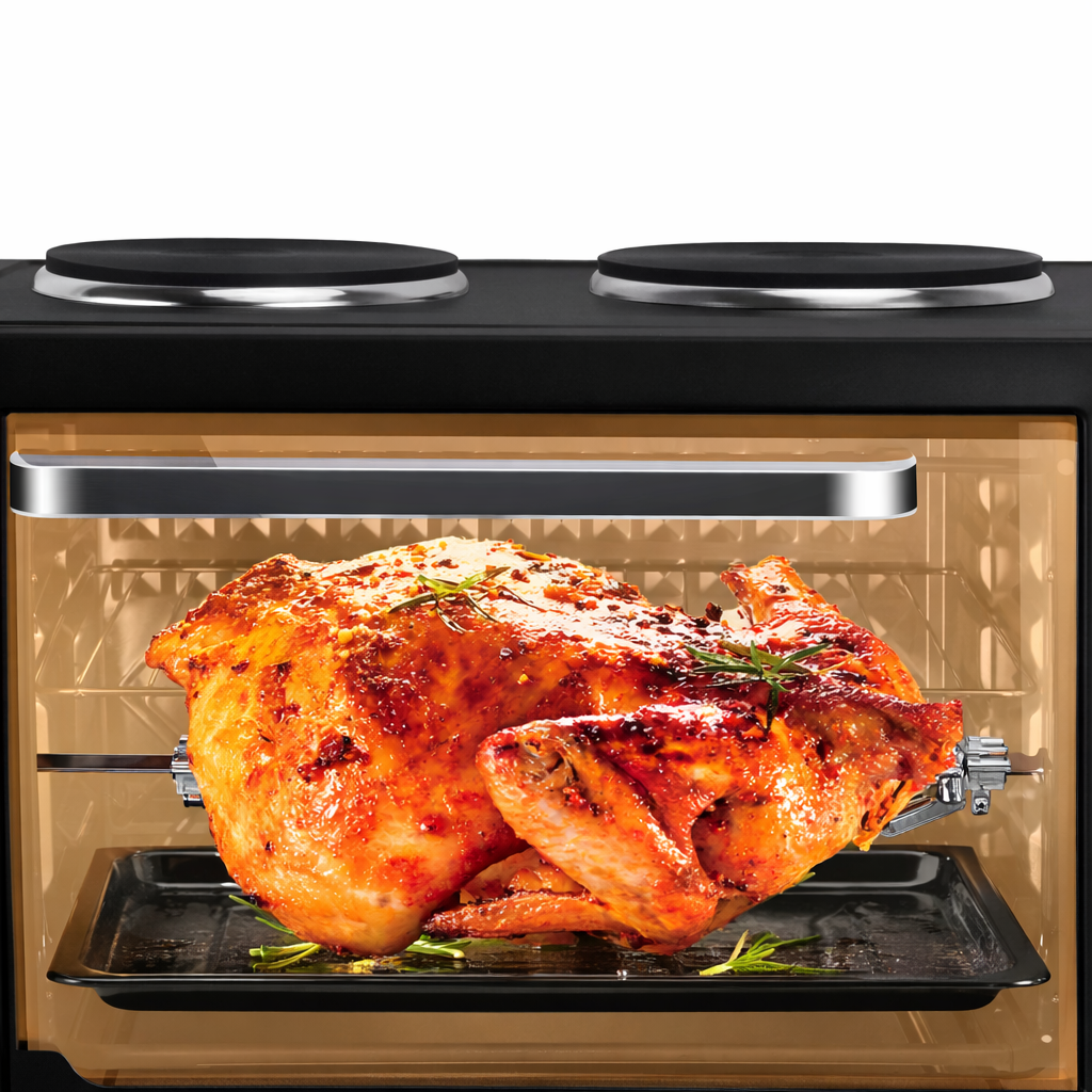 Cuptor electric HALEY HY-5126, 48 L, 2000 W, plită dublă 1000 W + 600 W, temporizator