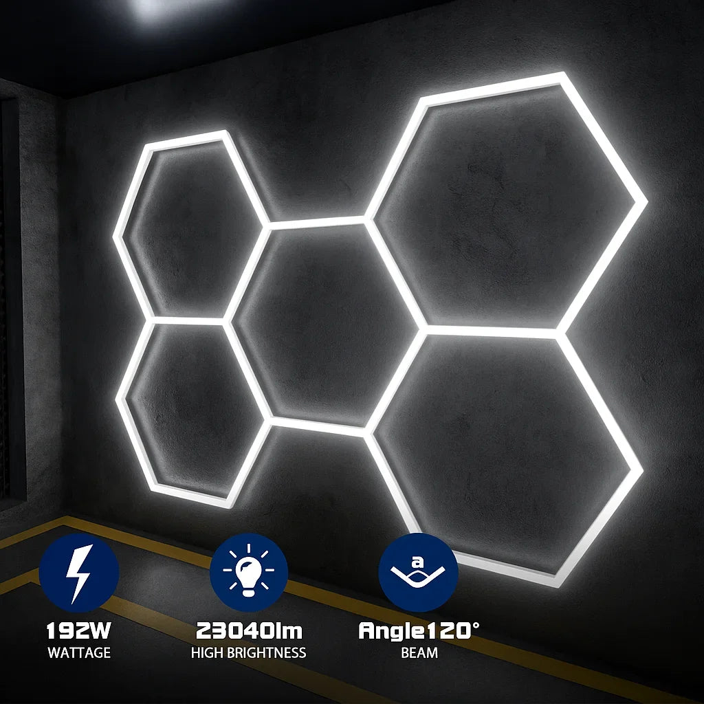 Lampă LED modulară tip fagure AT Performance QY-5X122, 120 W, 6500 K, 220V, design hexagonal