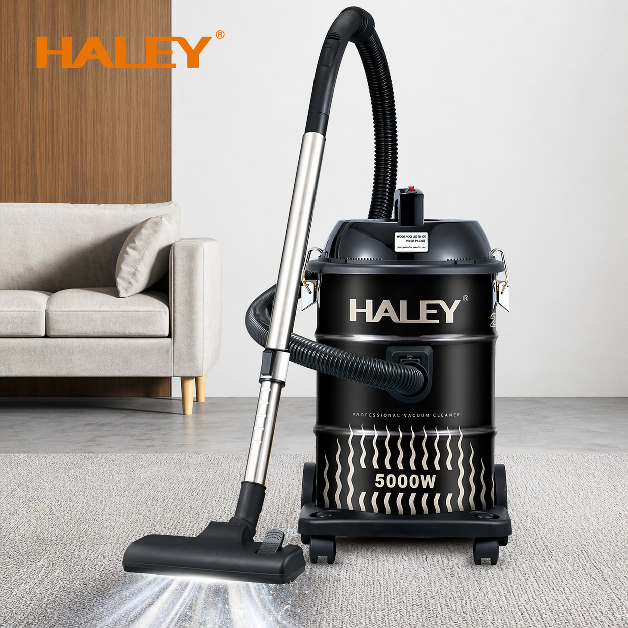 Aspirator profesional HALEY HY-9925 CD, 5000 W, rezervor 28 L, funcție suflare, 220-240 V