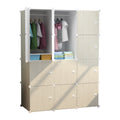 Dulap modular pentru copii AT Performance, 12 rafturi, 110x37x147 cm, plastic dur, crem